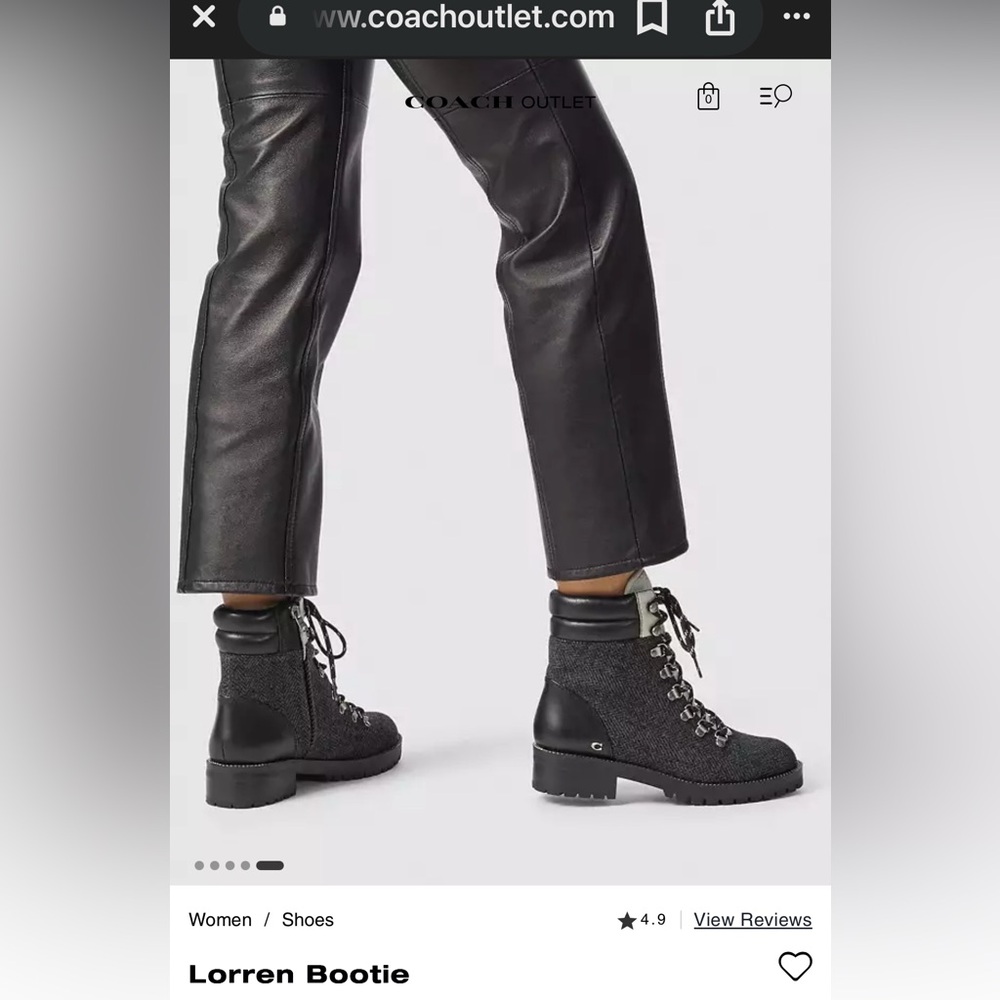 Coach white Gray and Black Lorren Bootie